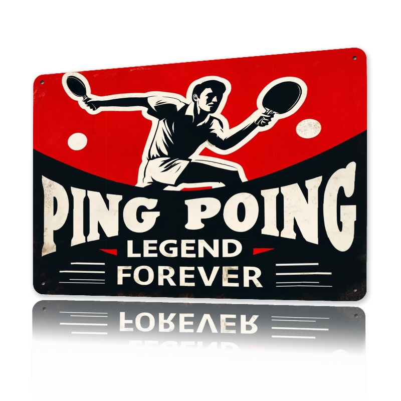 Table Tennis Dimension - Targa in metallo vintage Pong Legend,