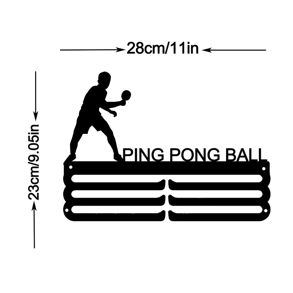 Table Tennis Dimension - CIFBUY Appendiabiti da parete in metallo